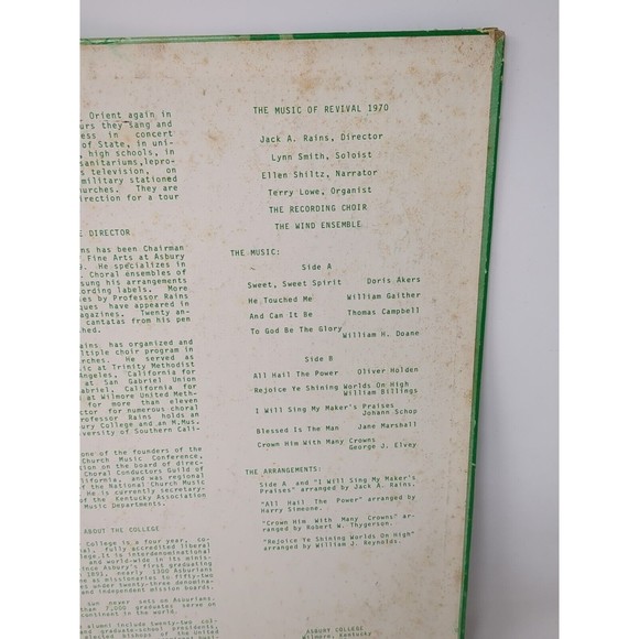 VIntage Asbury College Wilmore Kentucky Revival‎ 1970 LP Vinyl Record Christian - Picture 9 of 16